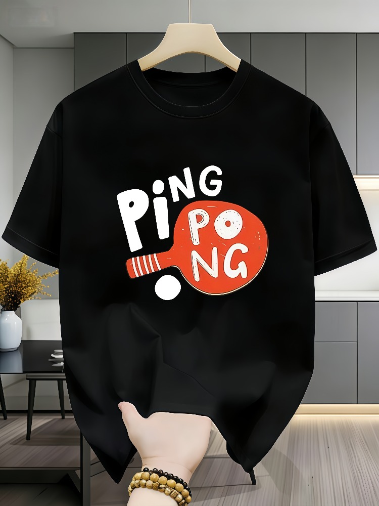 Table Tennis Graphics - تي شيرت رجالي كاجوال من القطن