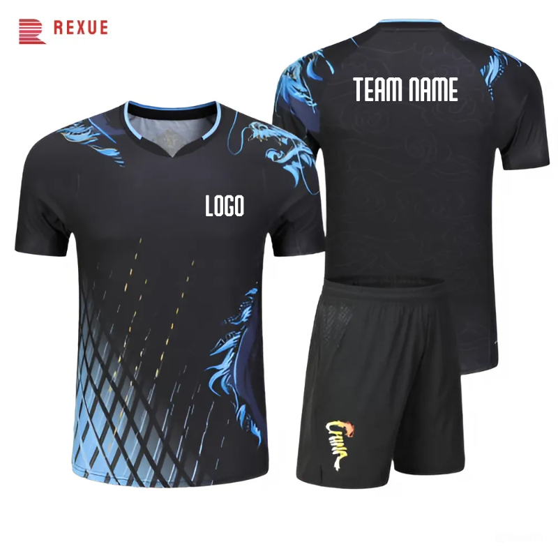 Table Tennis Uniform - تي شيرت تنس الريشة والتنس بطباعة