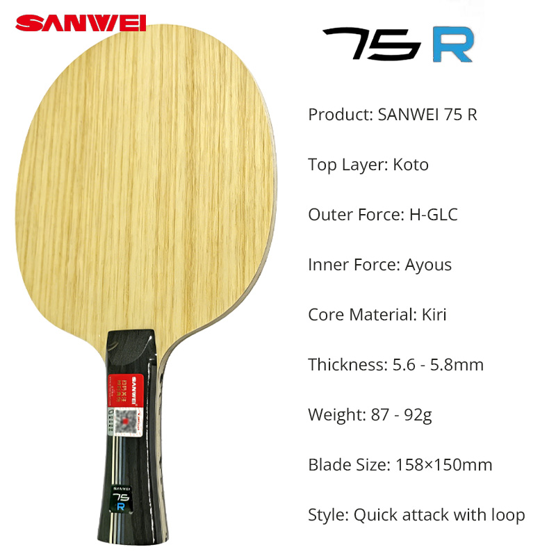 SANWEI 75R 75G مضرب تنس طاولة  - مراجعة Table Tennis Eleven وسعره