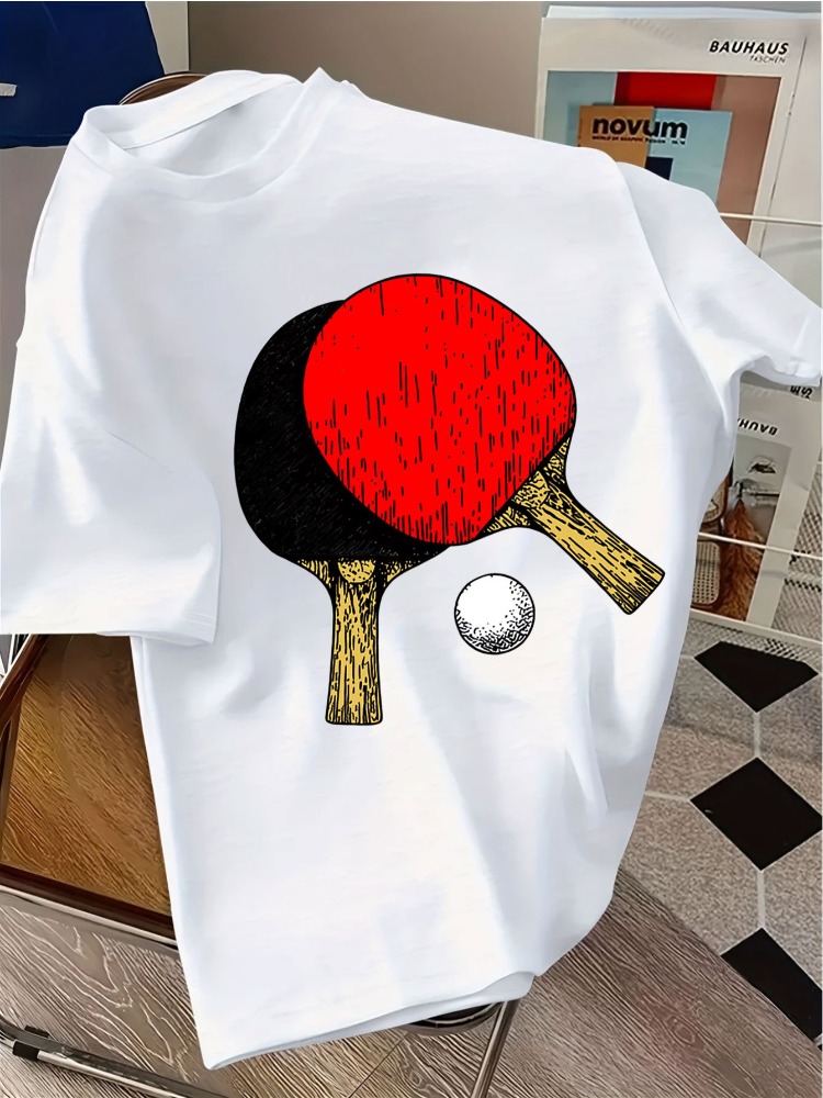 قميص رجالي كاجوال فضفاض بأكمام - مراجعة Table Tennis Graphics وسعره